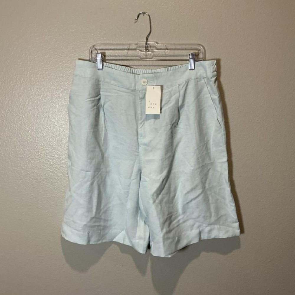 A New Day Light blue shorts with elastic waistband, size L